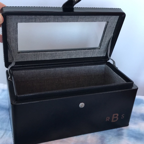 4 Slot Watch Jewelry Box Black Leather - Picture 3 of 9